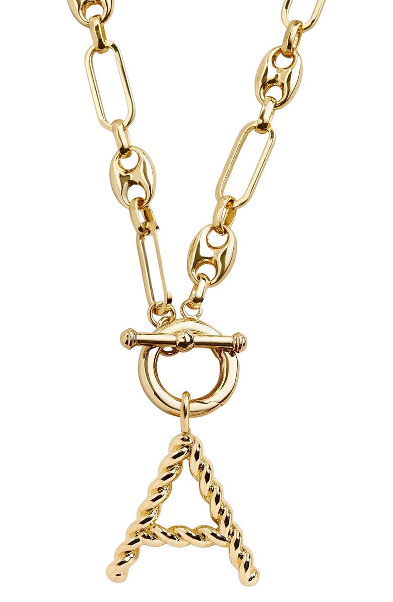 BaubleBar Jupiter Initial Toggle Necklace, Main, color,