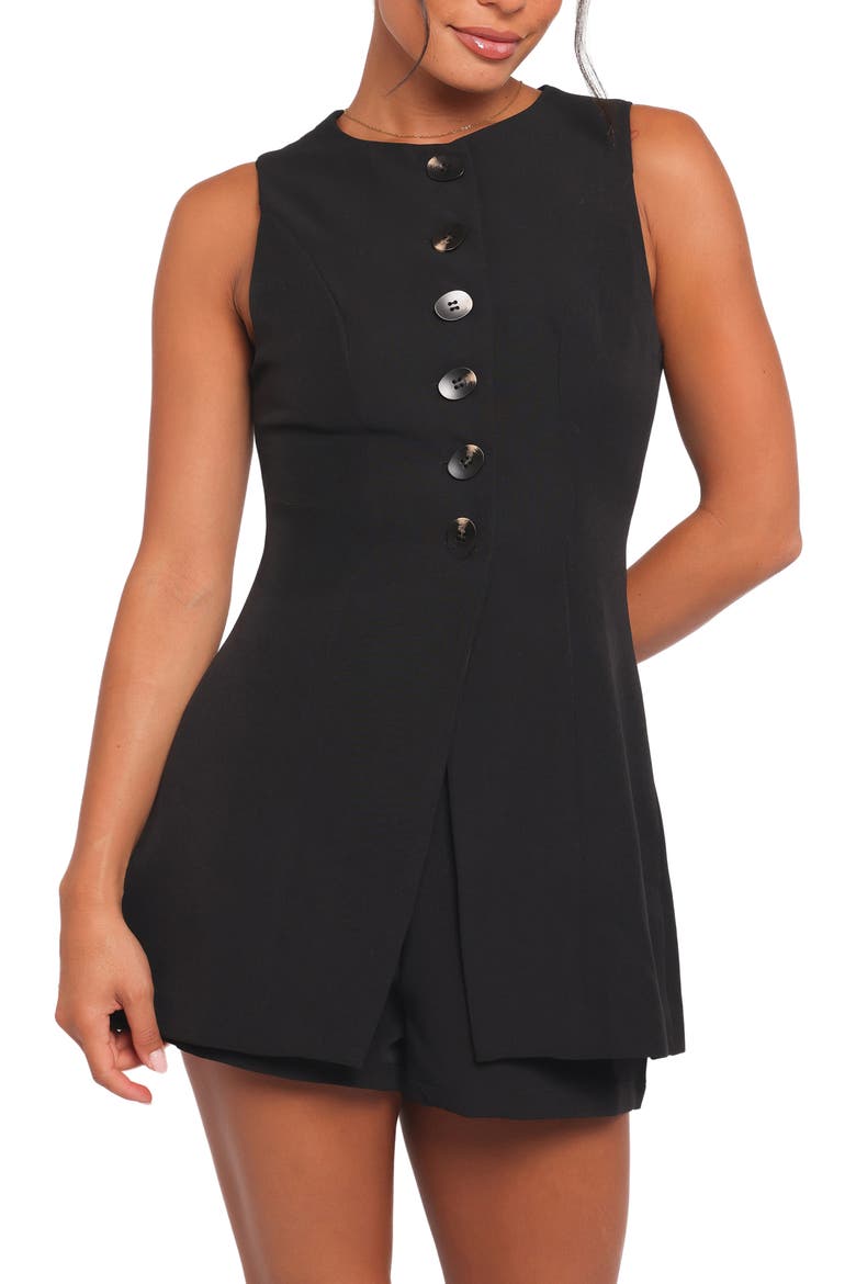 Amanda Sleeveless Split Front Tunic, Main, color, BLACK