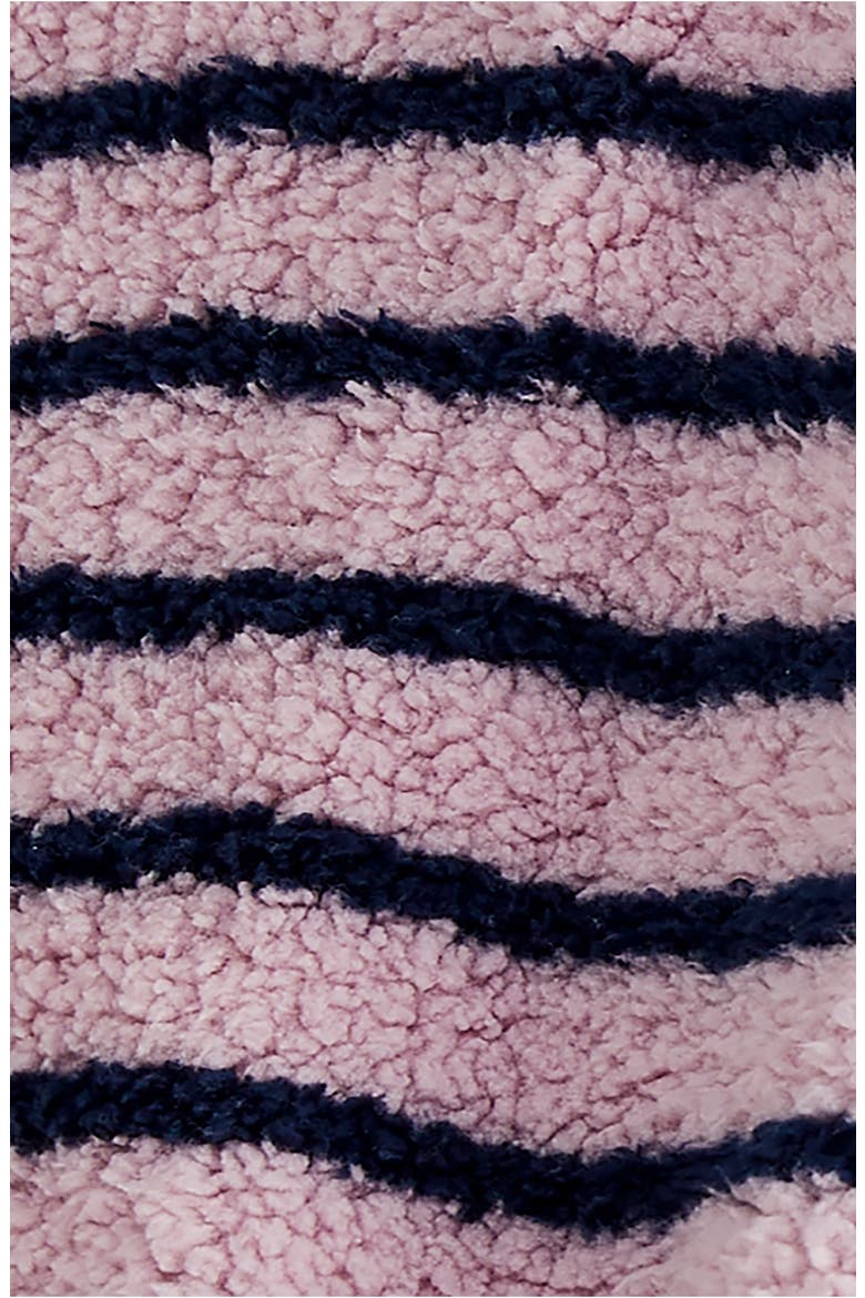 Connell Stripe Faux Fur Top, Alternate, color, NAVY COMBO