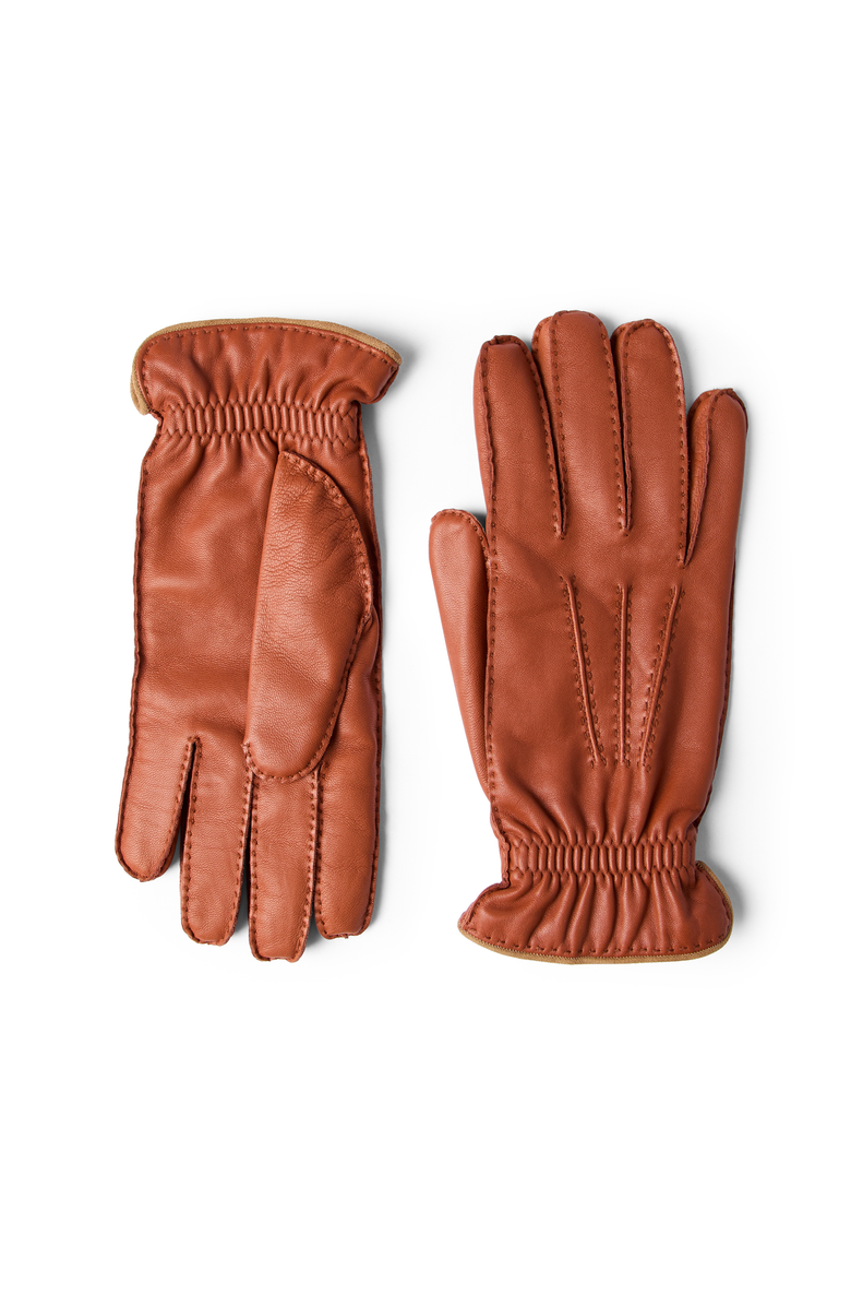 Brunello Cucinelli Nappa leather gloves, Main, color, Brown
