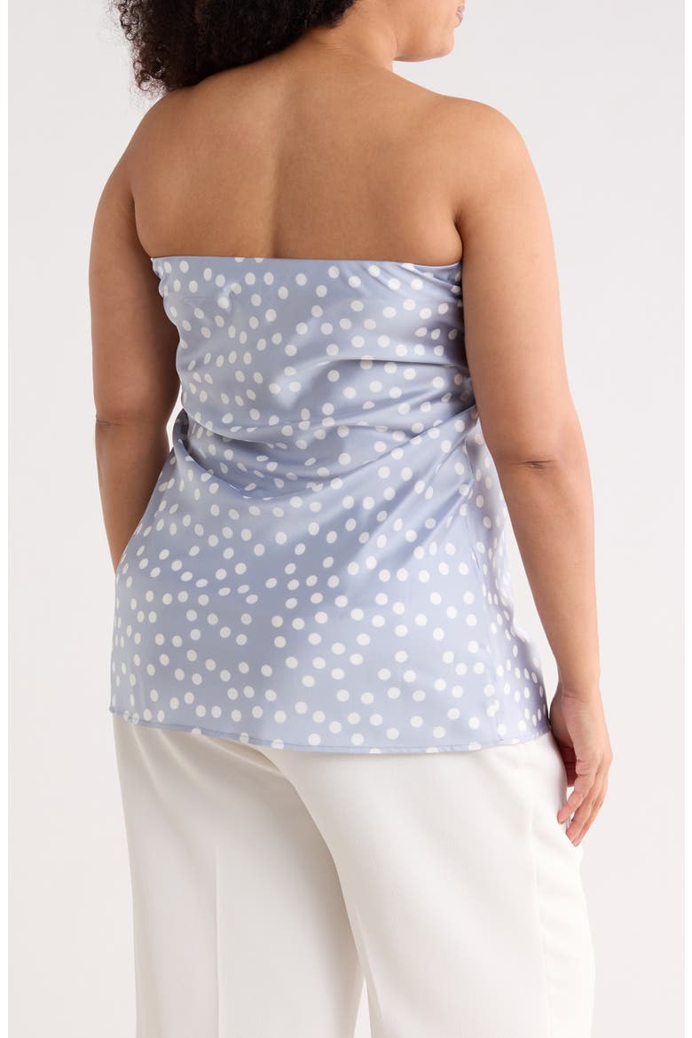 Polka Dot Strapless Tunic Top, Alternate, color, STEEL BLUE