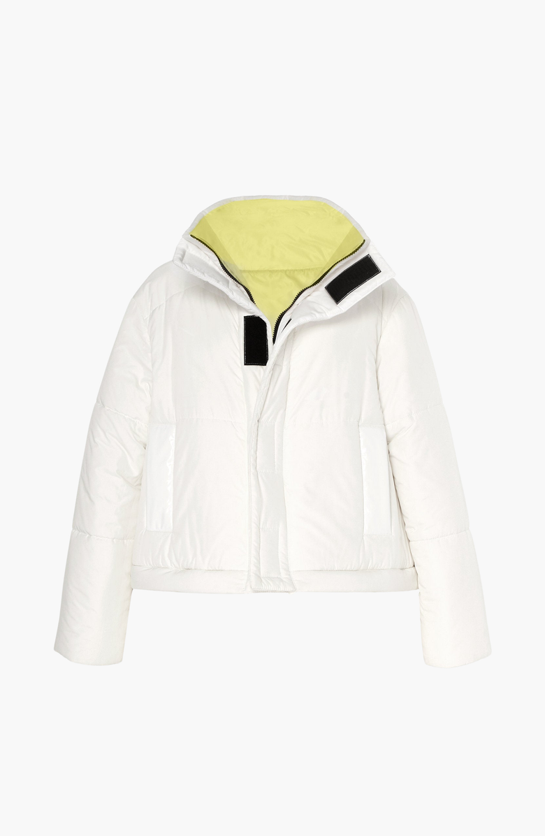 CAALO Reversible Cropped Down Coat, Alternate, color, Winter White / Yellow