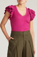 Universal Standard Debbie Ruffle Sleeve Top