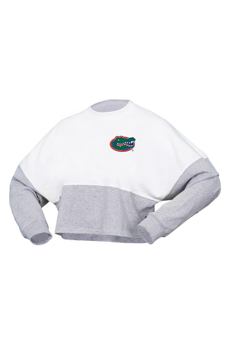 Women's Spirit Jersey  White Florida Gators Heather Block Cropped Long Sleeve Jersey T-Shirt, Alternate, color, White