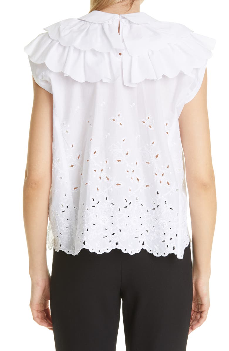 Tao Comme des Garçons Tricot Comme des Garçons Ruffle Cotton Top, Alternate, color, 