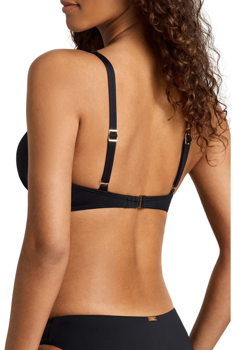 Ruffle Underwire Bikini Top, Alternate, color, BLACK