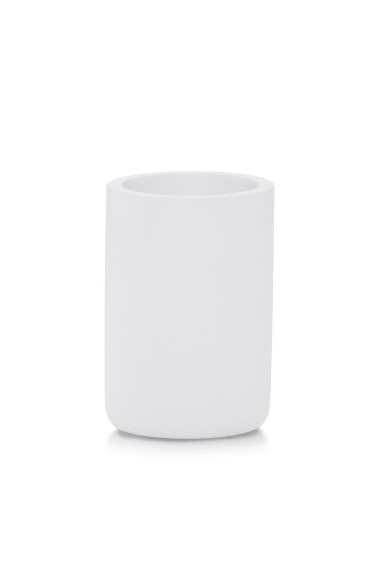 Domus White Matte Brush Holder, Main, color, WHITE