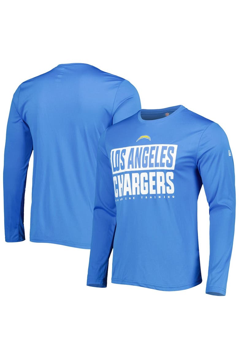 Men's New Era Powder Blue Los Angeles Chargers Combine Authentic Offsides Long Sleeve T-Shirt, Main, color, Powder Blue