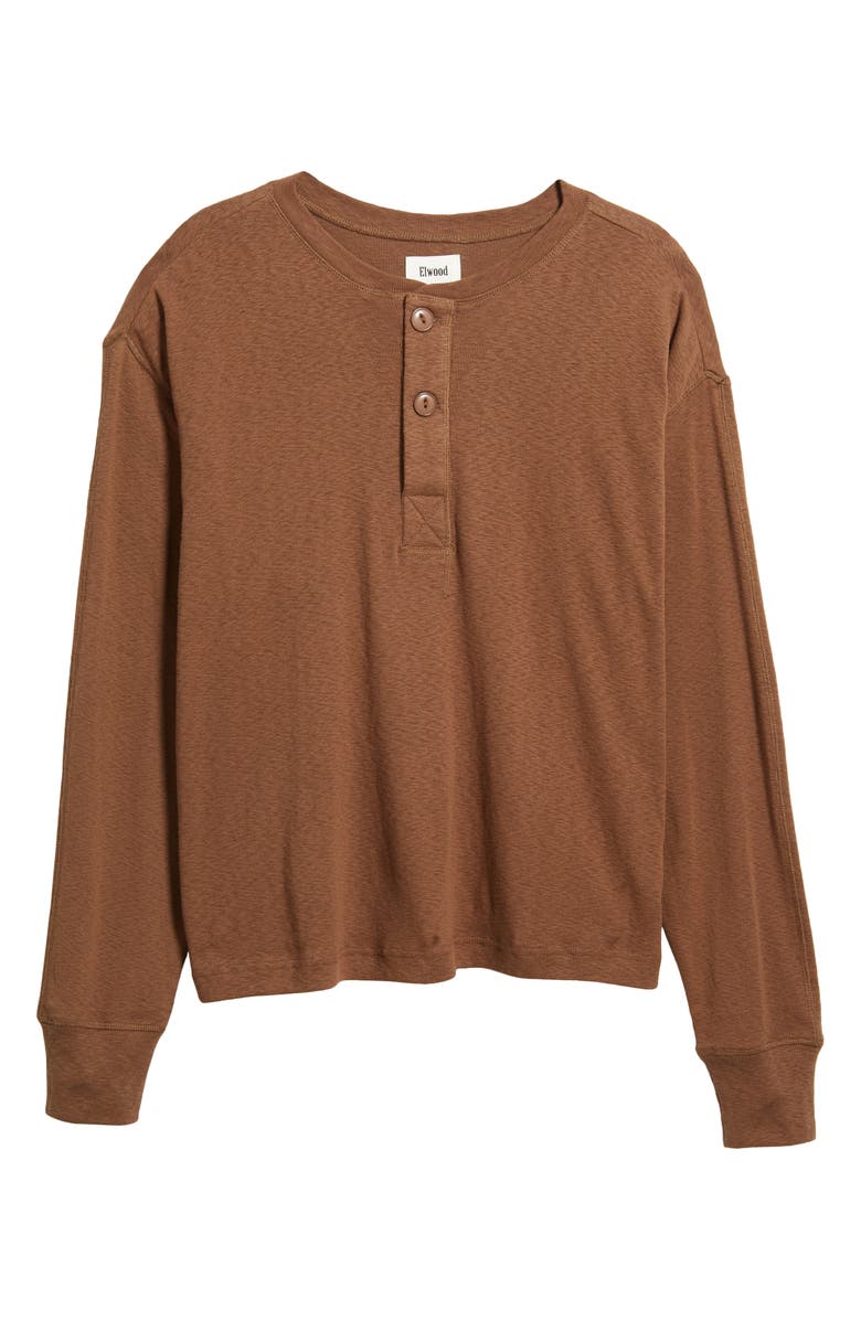 Elwood Military Cotton Henley, Alternate, color, Tobacco