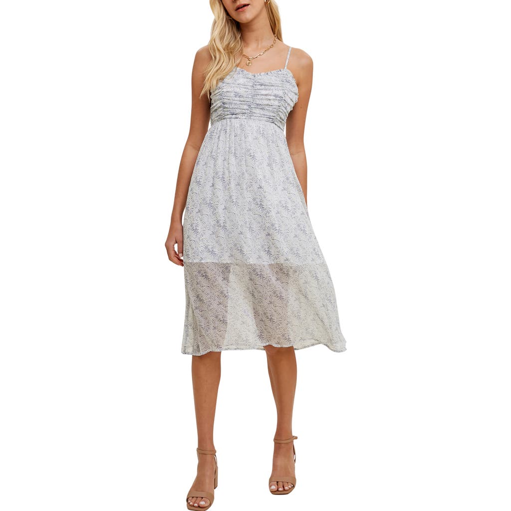 WISHLIST WISHLIST FLORAL RUCHED EMPIRE WAIST CHIFFON SUNDRESS