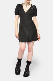 Disturbia Meliora Wrap Embroidered Mini Dress