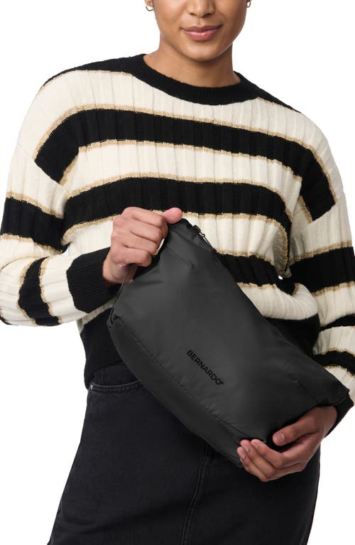 Bernardo Water Resistant Tie Belt Packable Raincoat In Black