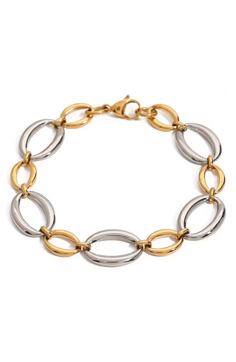 MacRae & Co. Mixed Metallic Oval Link Bracelet, Main, color, Gold/ Silver