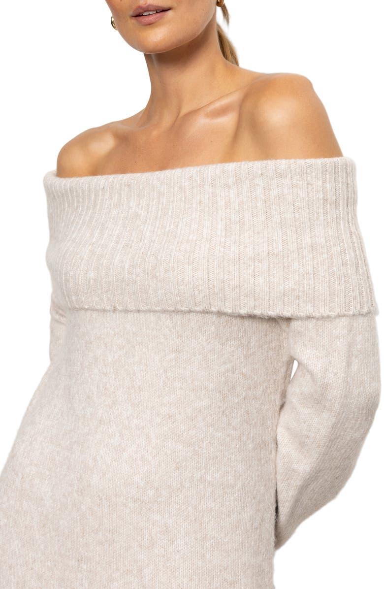 Sanctuary Off the Shoulder Long Sleeve Sweater Dress, Alternate, color, 