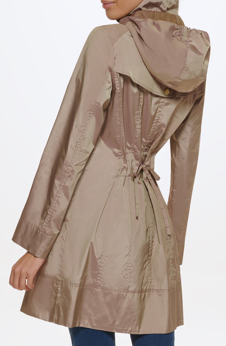 Cole Haan Signature Back Bow Packable Hooded Raincoat, Alternate, color, Champagne