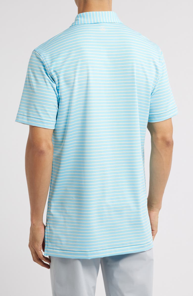 Peter Millar Dunnes Stripe Performance Jersey Polo, Alternate, color, Maya Blue