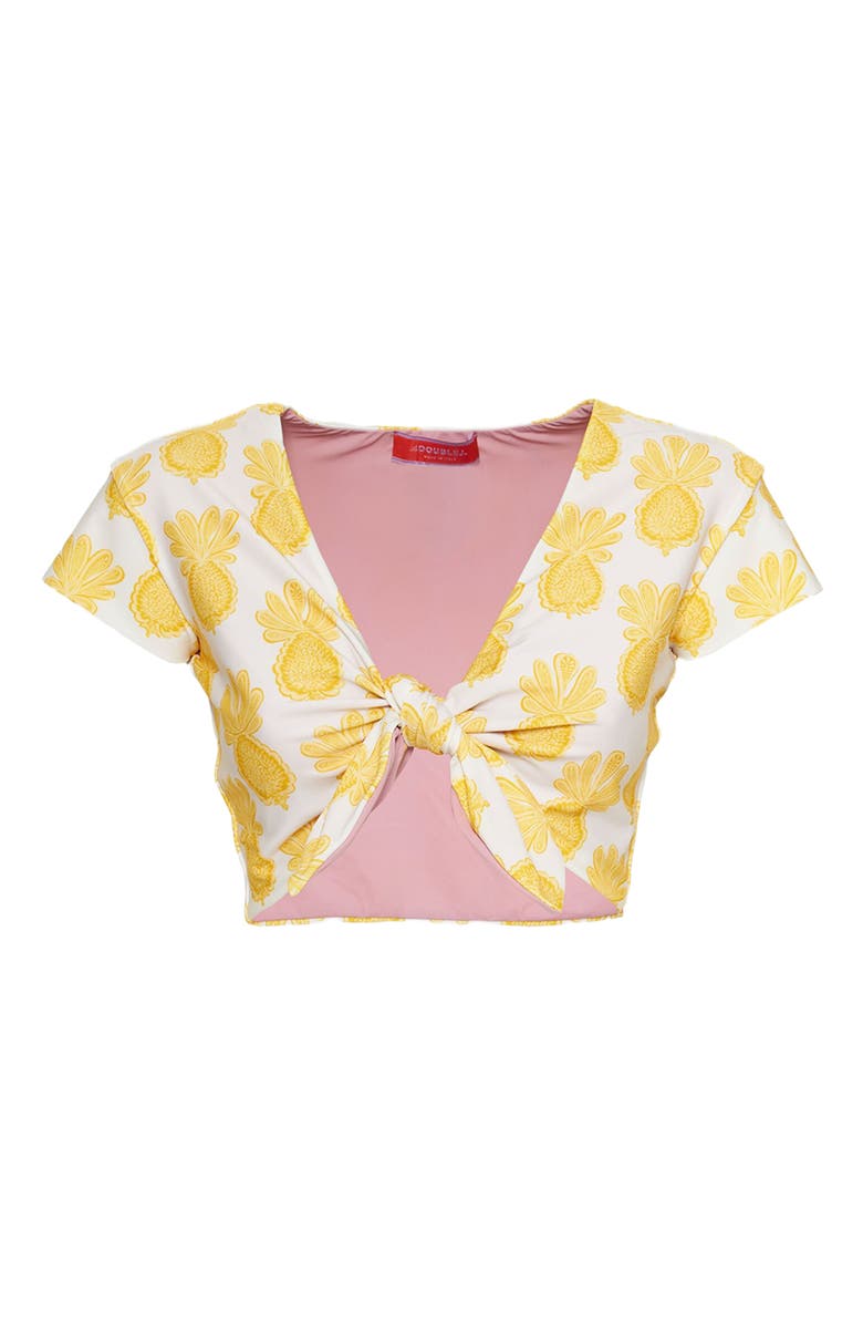 La DoubleJ Bardot Top Pineapple Sunflower White, Alternate, color, Pineapple Sunflower White