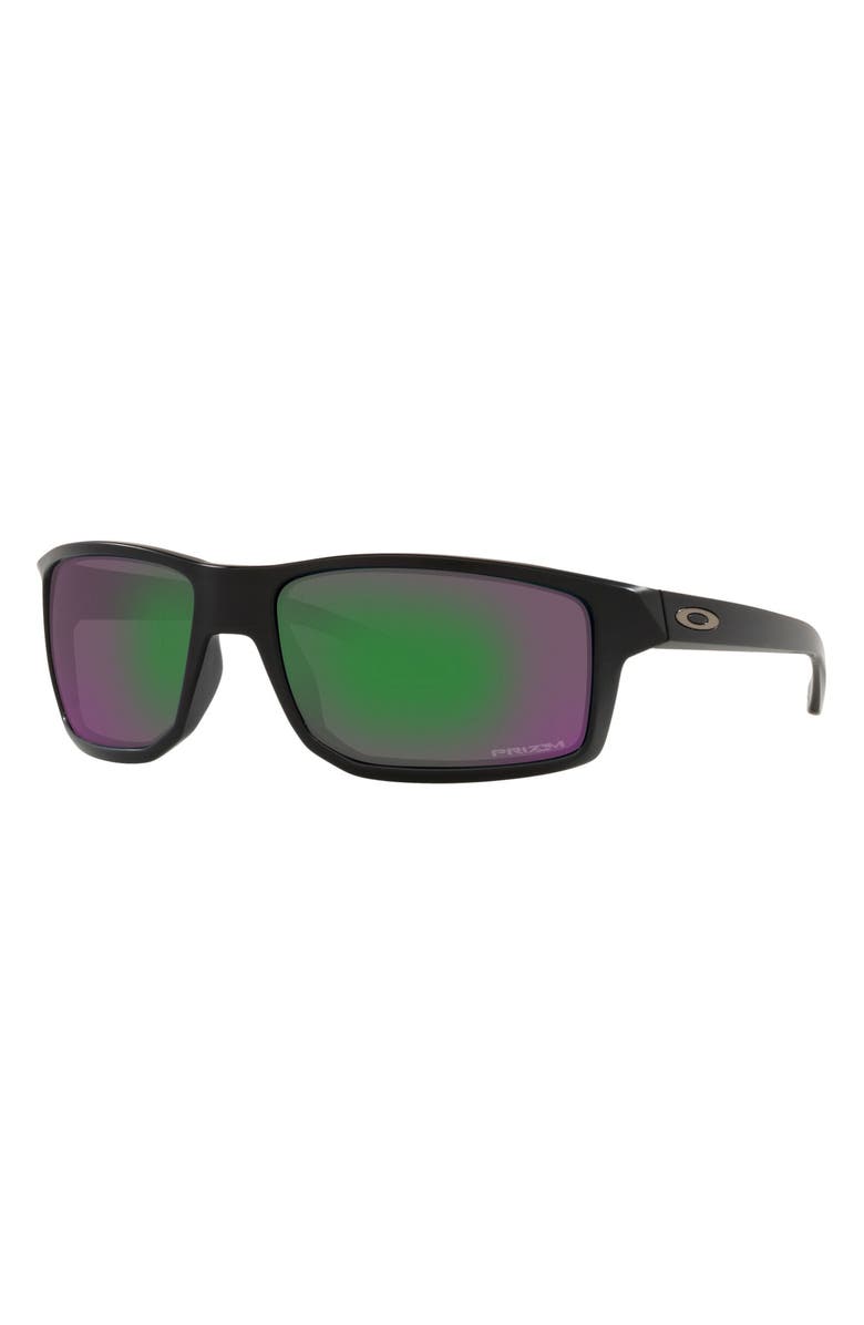 Oakley Gibston 61mm Wrap Sunglasses, Alternate, color, Matte Black/ Prizm Jade
