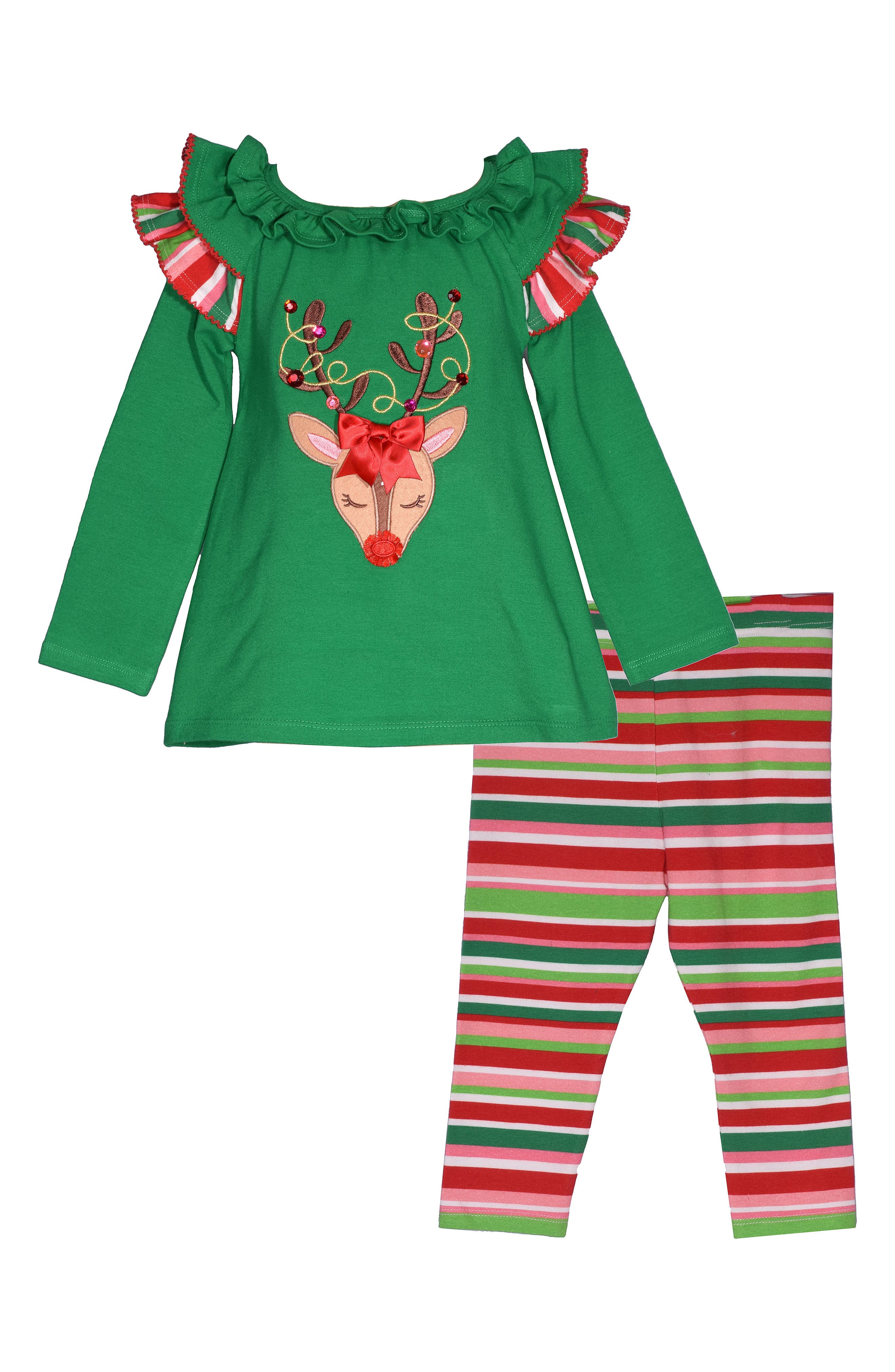 Bonnie Jean Reindeer Tunic & Leggings Set