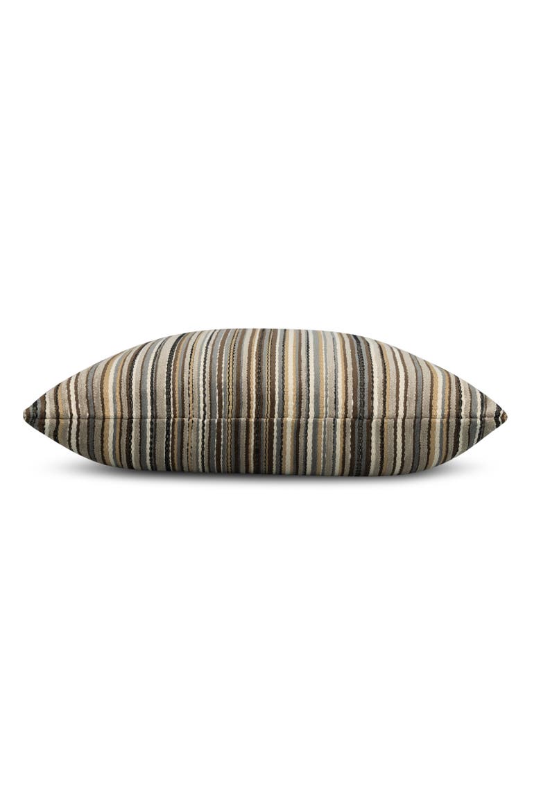 Plush Velvet Stripe Indoor & Outdoor Woven Accent Pillow, Alternate, color, Earth