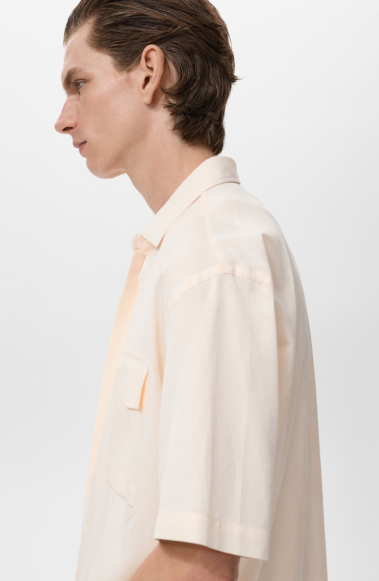 MANGO Regular Fit Tencel<sup>™</sup> Lyocell Blend Button-Up Shirt, Alternate, color, Ecru