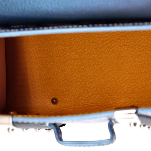 Pre-owned Goyard Goyard Structured Saigon Top Handle Bag Coated Canvas With Leather Nano In Blue