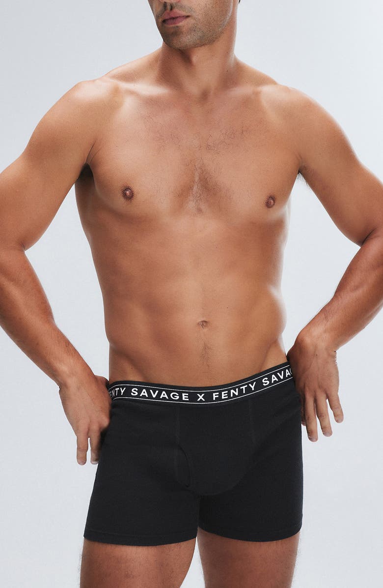 SAVAGE X FENTY Savage Classics 3-Pack Boxer Briefs, Alternate, color, Black Caviar