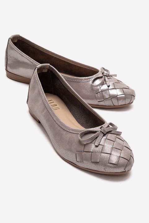 Nopos Leather Cap Toe Ballet Flat