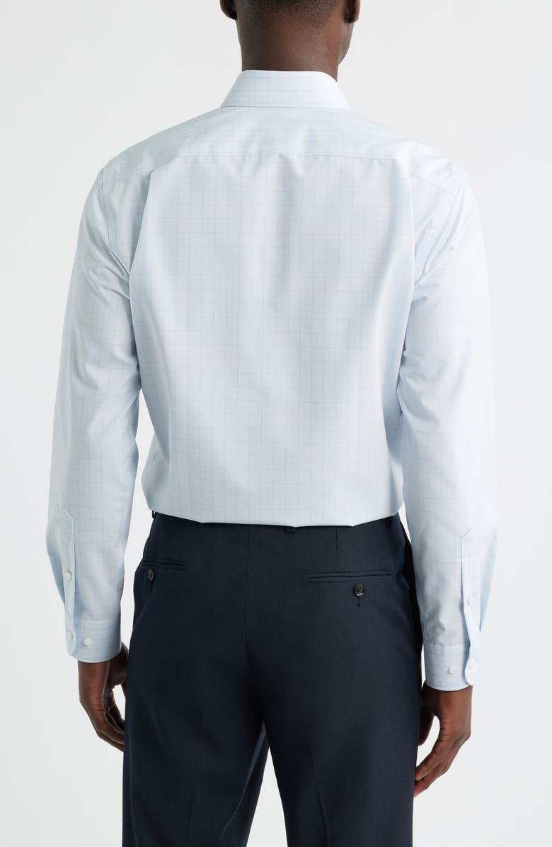 Nordstrom Trim Fit Check Non Iron Cotton Dress Shirt, Alternate, color, Blue Piper Plaid