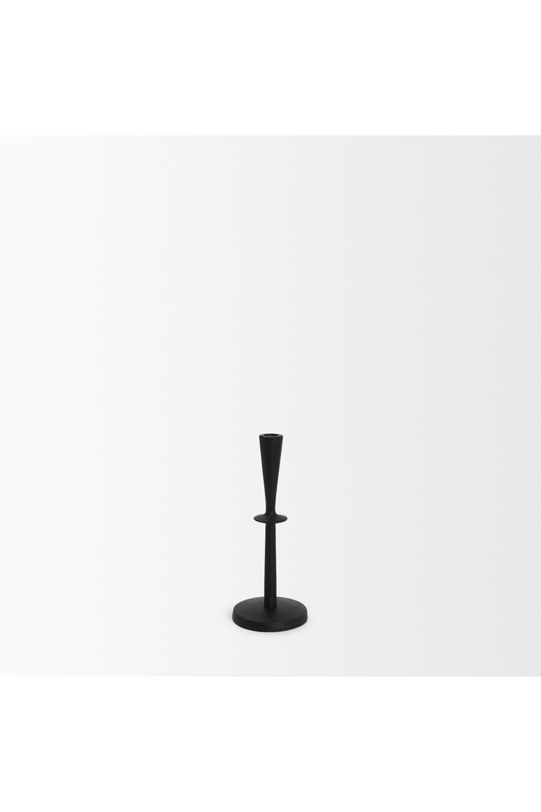 Qwin Cast Aluminum Candle Holder, Alternate, color, Black