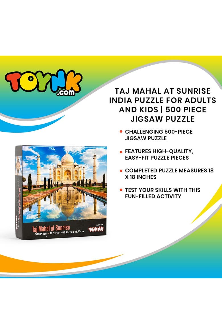 Taj Mahal At Sunrise India Puzzle For Adults And Kids | 500 Piece Jigsaw Puzzle, Alternate, color, Multi-Color