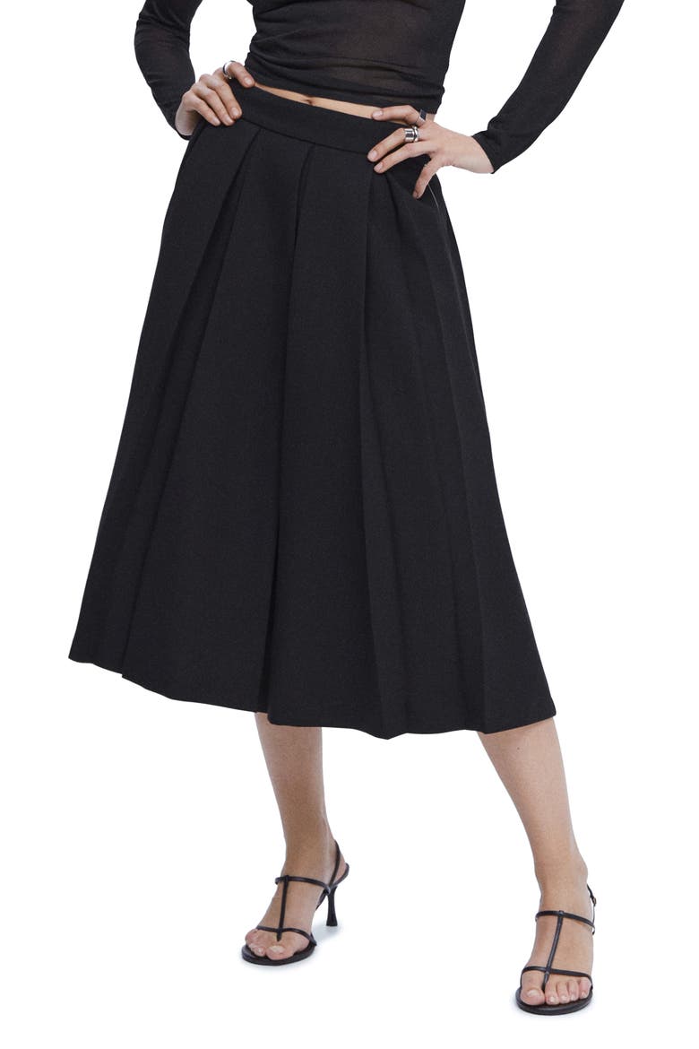 Pleated Skirt, Main, color, BLACK