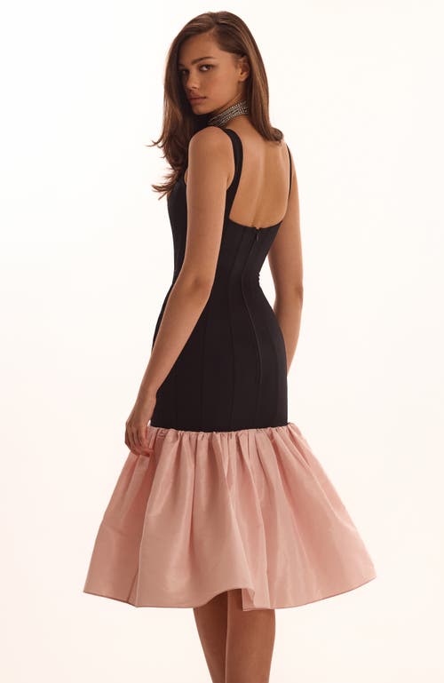 Milla Fitted Maxi Dress With Puffy Tiered Skirt In Multi