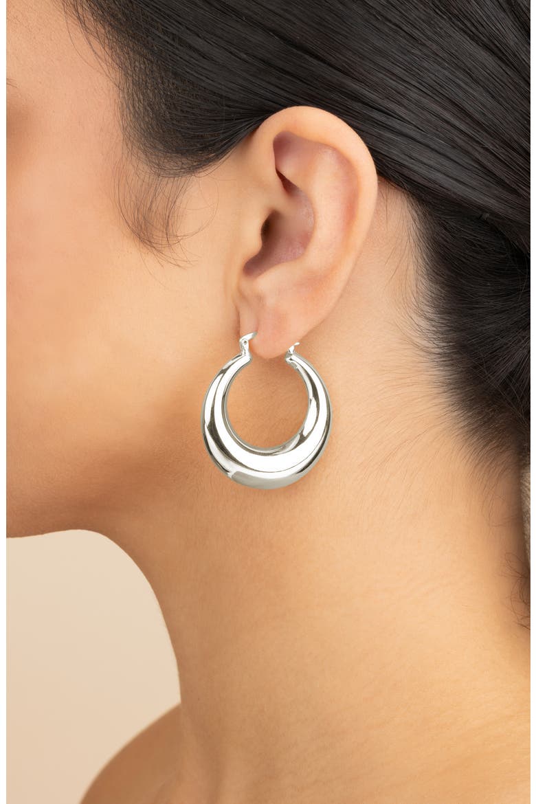 Quinn Tube Hoops, Alternate, color, SILVER
