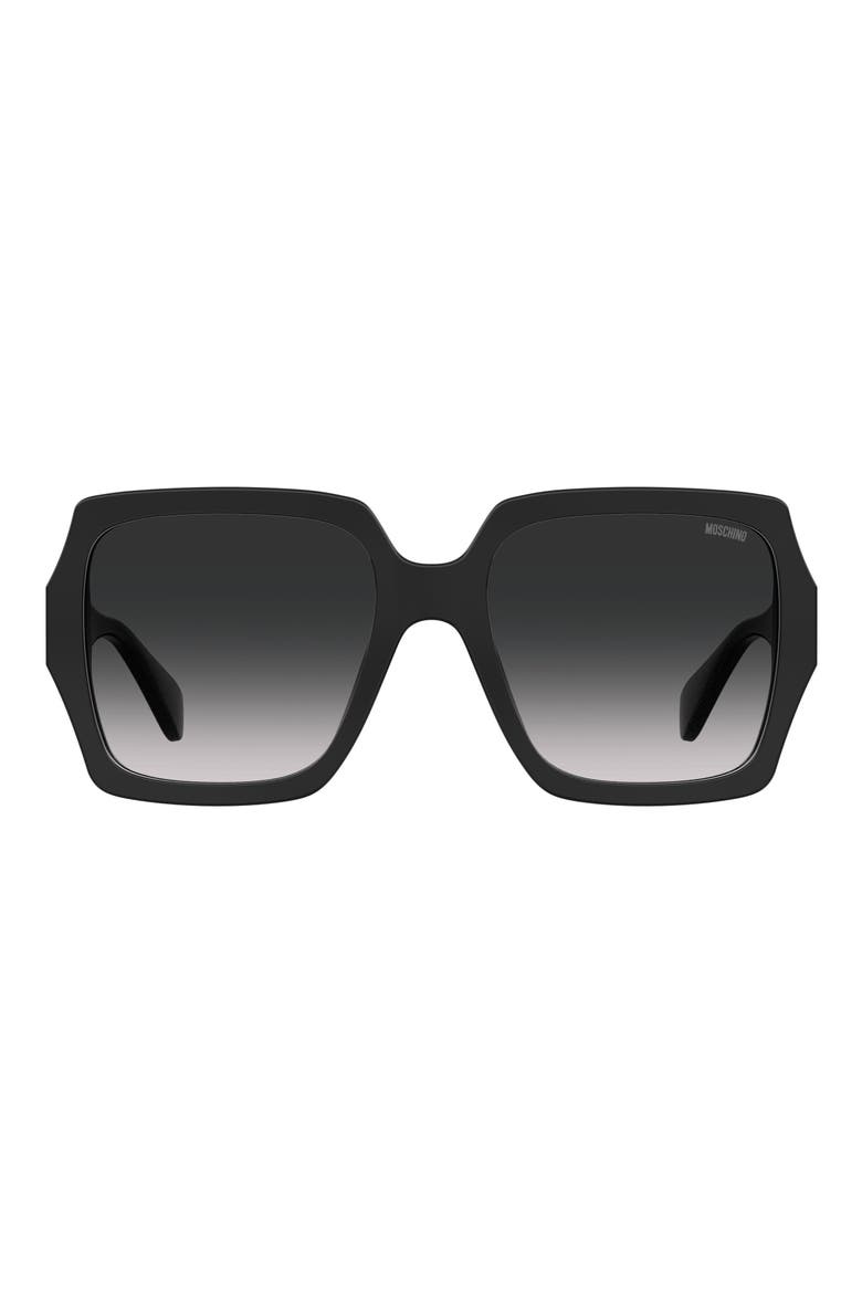 56mm Gradient Square Sunglasses, Main, color, BLACK