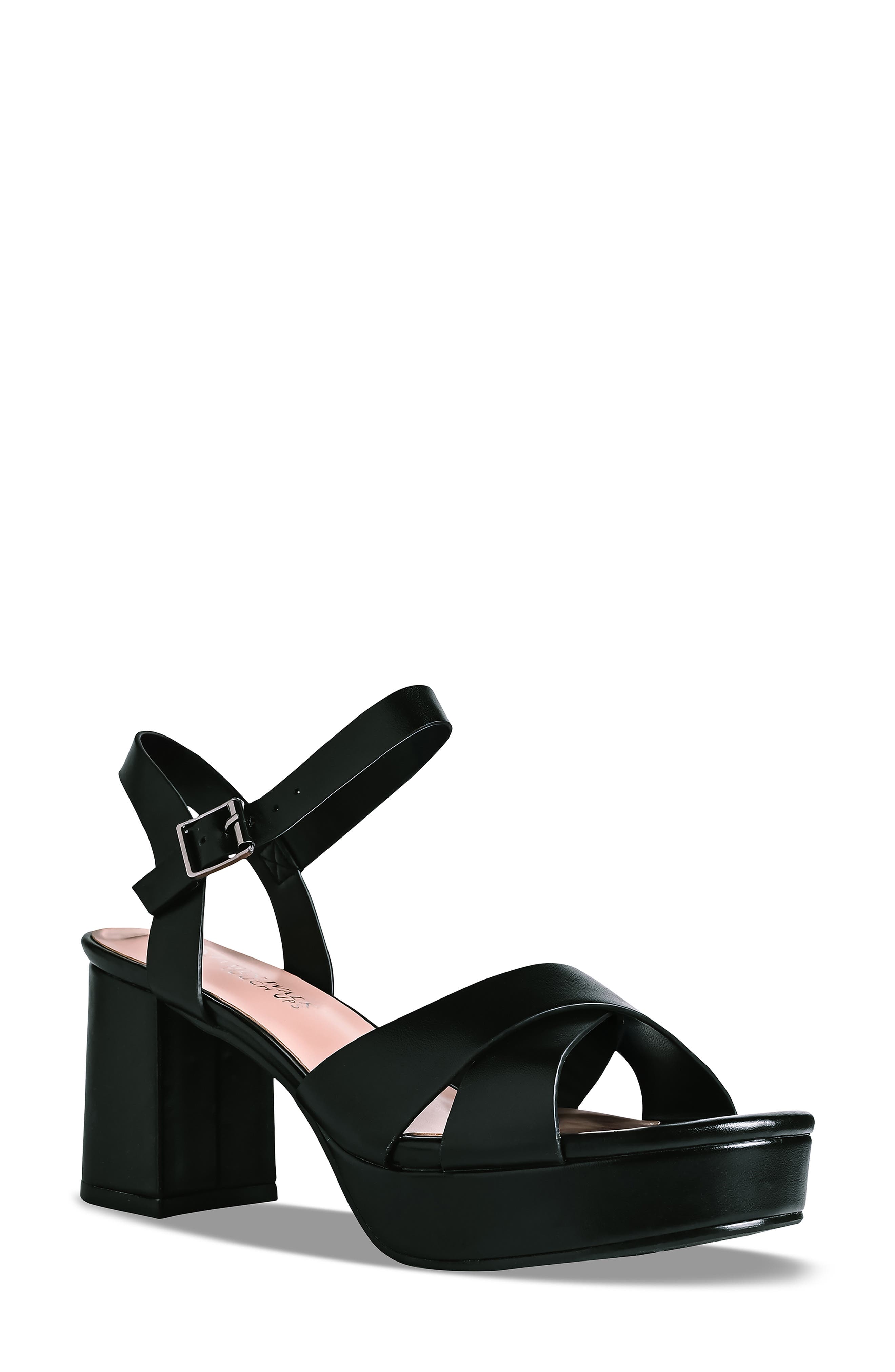 Touch Ups Toby Ankle Strap Platform Sandal, Main, color, Black