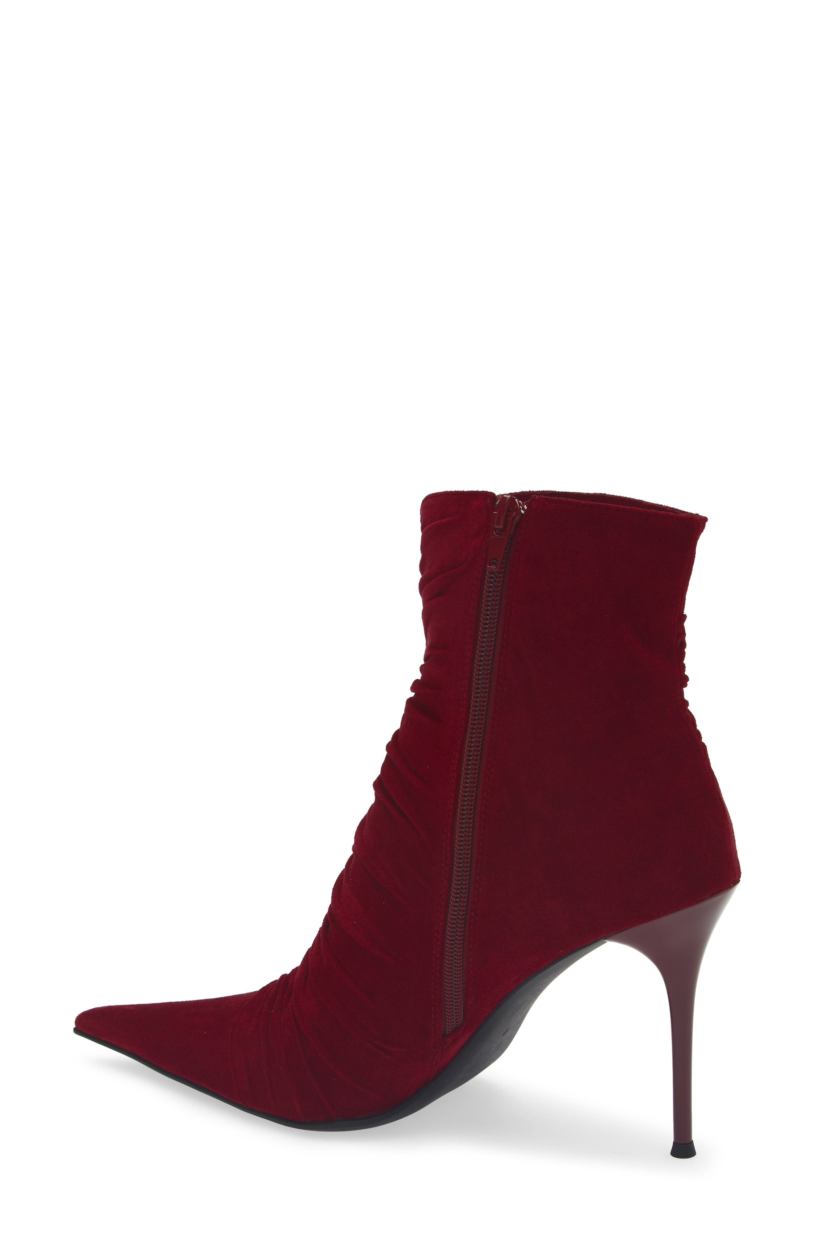 Jeffrey Campbell Let's Go Pointed Toe Bootie, Alternate, color, Wine Suede