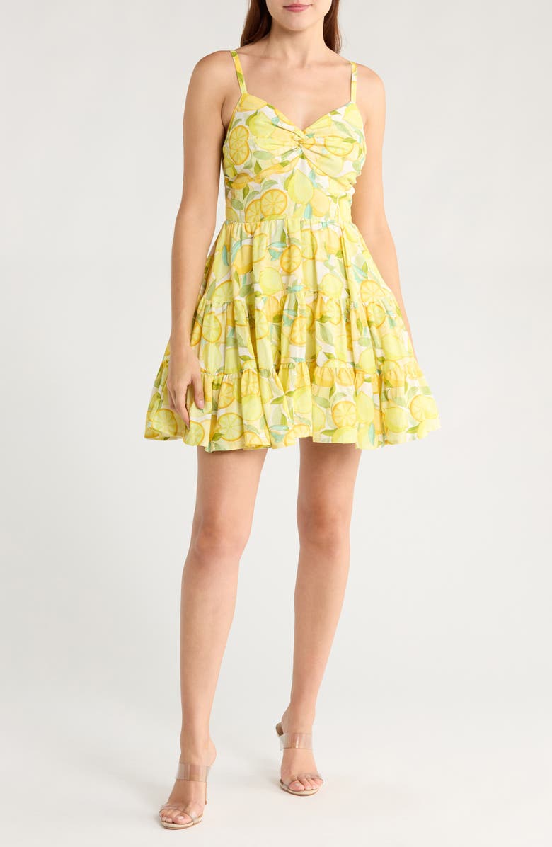 Avec Les Filles Fit and Flare Dress, Main, color, Limoncello