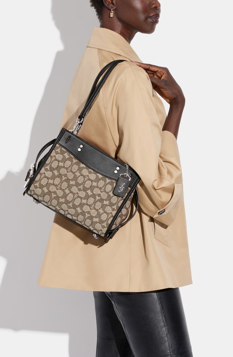 COACH Rogue 25 Signature Jacquard & Leather Crossbody Bag, Alternate, color,