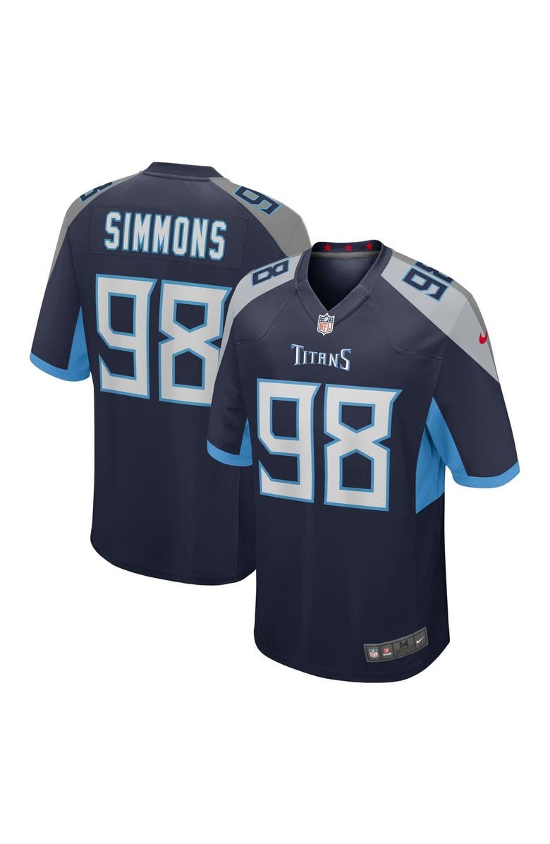 Nike Youth Nike Jeffery Simmons Navy Tennessee Titans Team Game Jersey, Alternate, color, Navy
