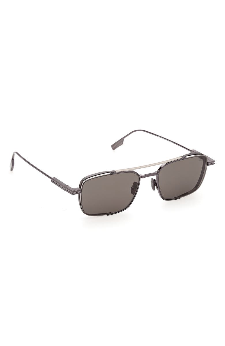 ZEGNA 54mm Rectangular Sunglasses, Alternate, color, 