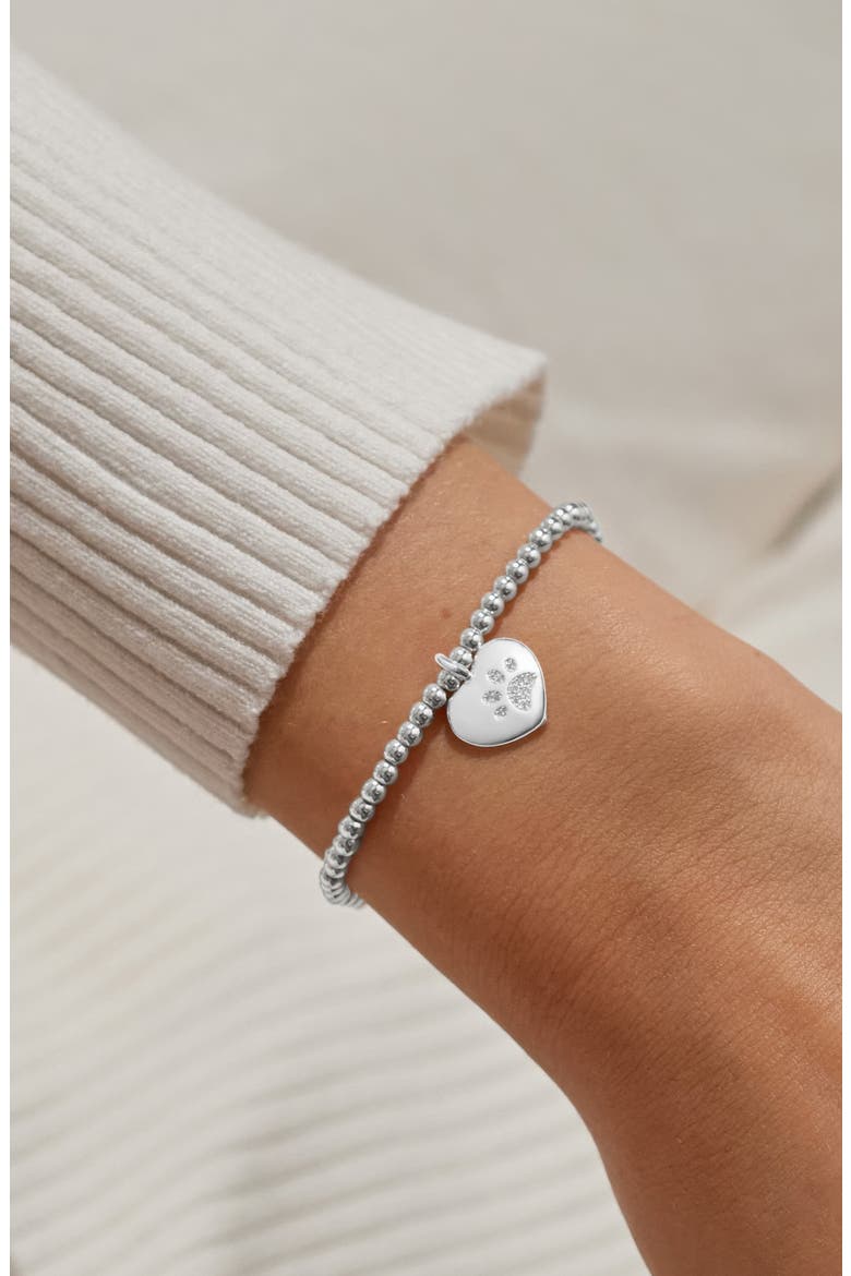 A Little 'Pets Leave Pawprints On Our Hearts' Bracelet In Silver Plating, Alternate, color, Metallic Silver