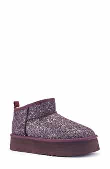 Australia Luxe Collective Cosy Genuine Shearling Glitter Ultra Platform Bootie