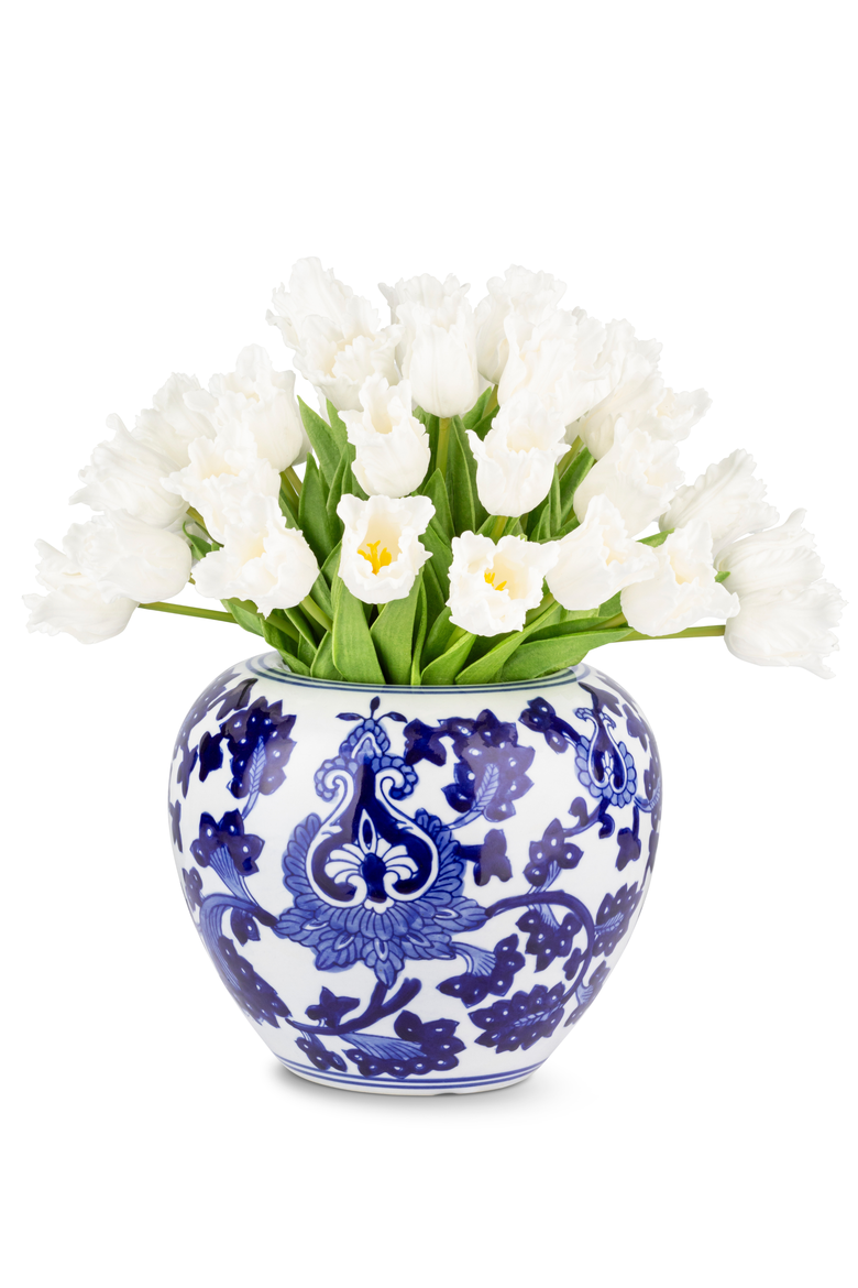 Claude RealTouch Tulip Toile Arrangement, Main, color, Snow