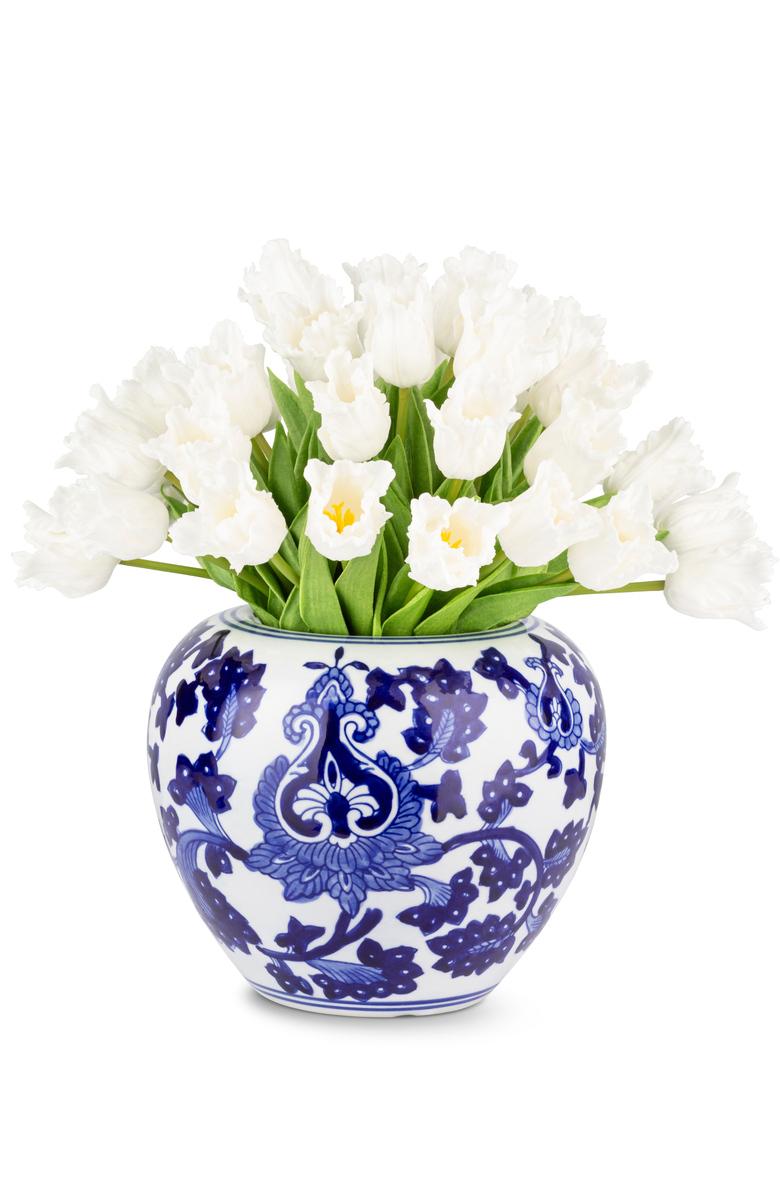 CocoBella Claude RealTouch Tulip Toile Arrangement, Main, color, Snow