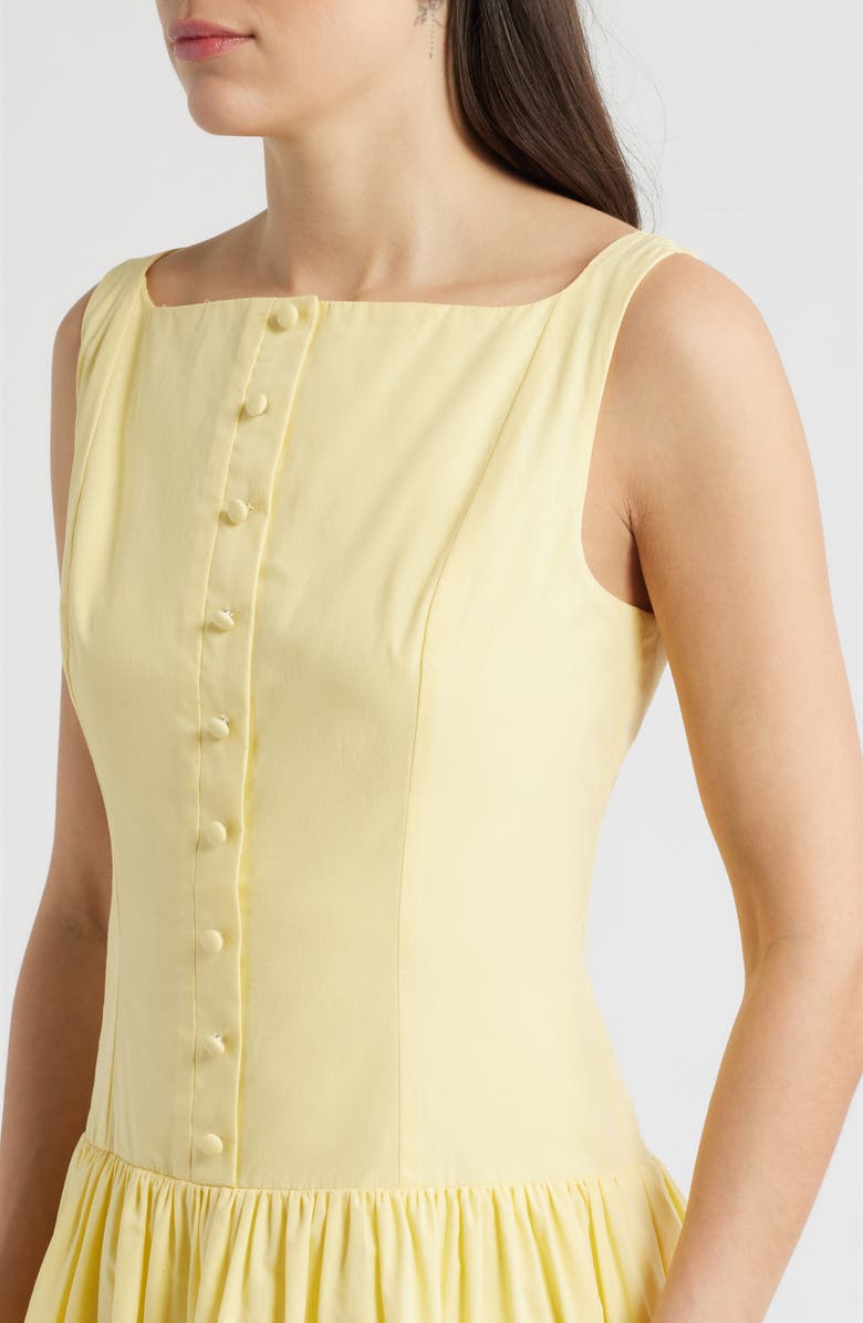 Julia Jordan Square Neck Sleeveless Cotton Dress, Alternate, color, Yellow