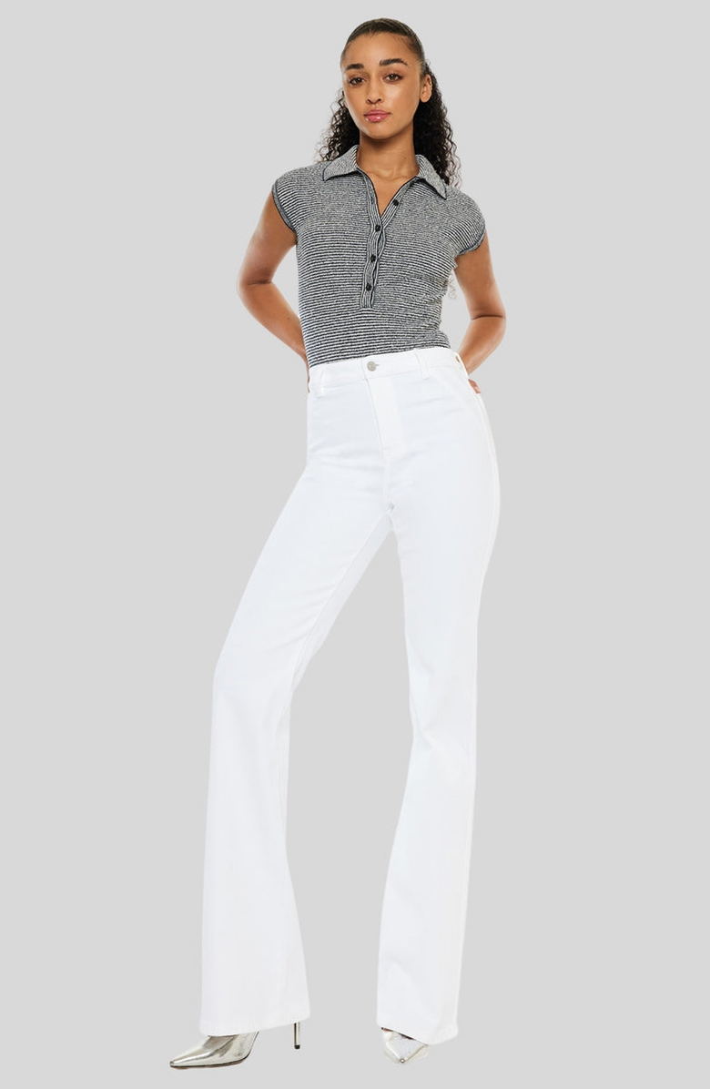 KanCan Celia Ultra High Rise Wide Flare Jeans, Alternate, color, White