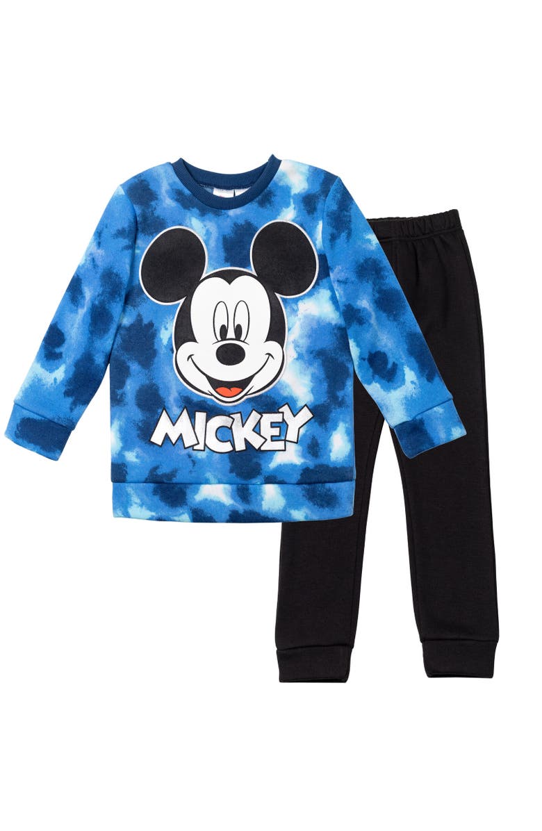 Disney Mickey Mouse & Friends Fleece Sweatshirt & Pants Set, Main, color, Mickey Mouse Blue