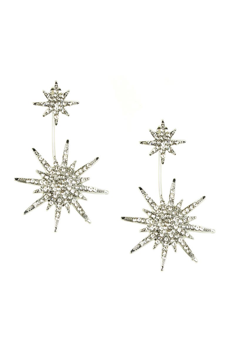 EYE CANDY LOS ANGELES Northstar CZ Drop Earrings, Main, color, Silver
