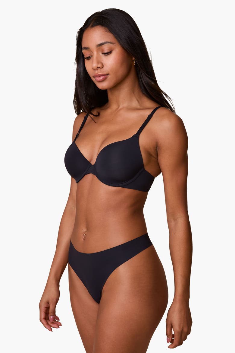 Base T-Shirt Bra, Alternate, color, Black